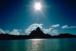 Mount Otemanu, Clouds, Mountains, Ocean, Sun Glint, reflection, wavelets, NDPV02P07_14.0676